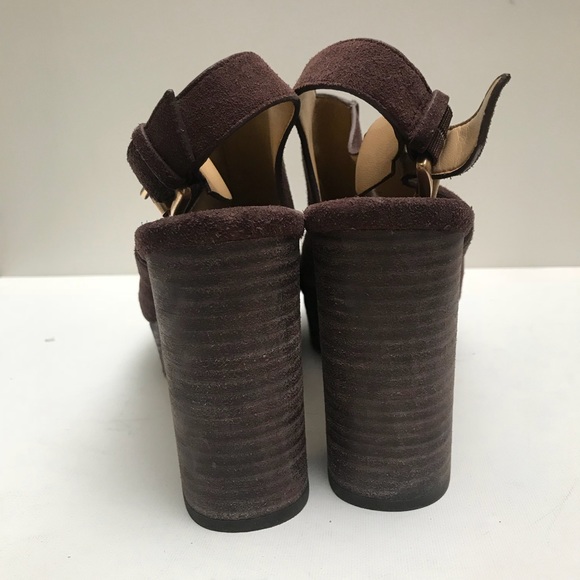 MICHAEL KORS Brown Suede Chunky Platform Heels - Picture 3 of 8